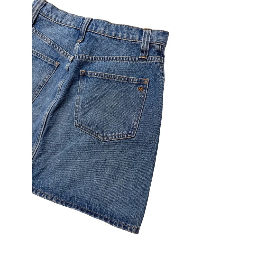 Madewell Denim Button Front‎ A Line Mini Skirt Medium Wash Womens Size 28